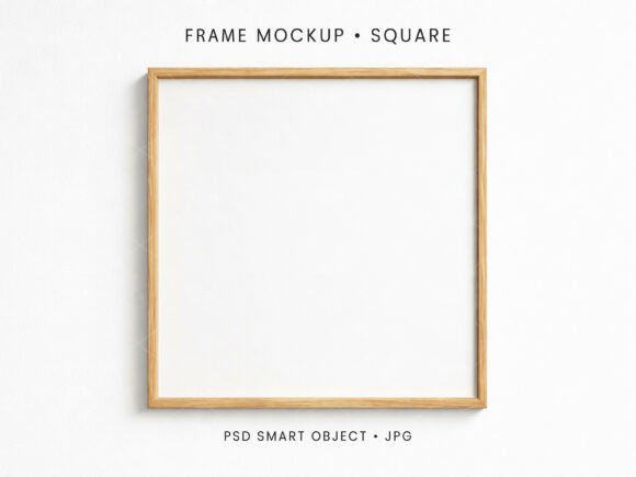 Download Square Wood Frame Mockup Artwork Display - Mockup art Collection